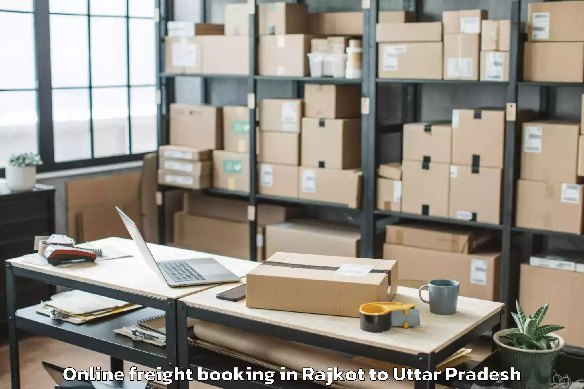 Leading Rajkot to Etmadpur Online Freight Booking Provider